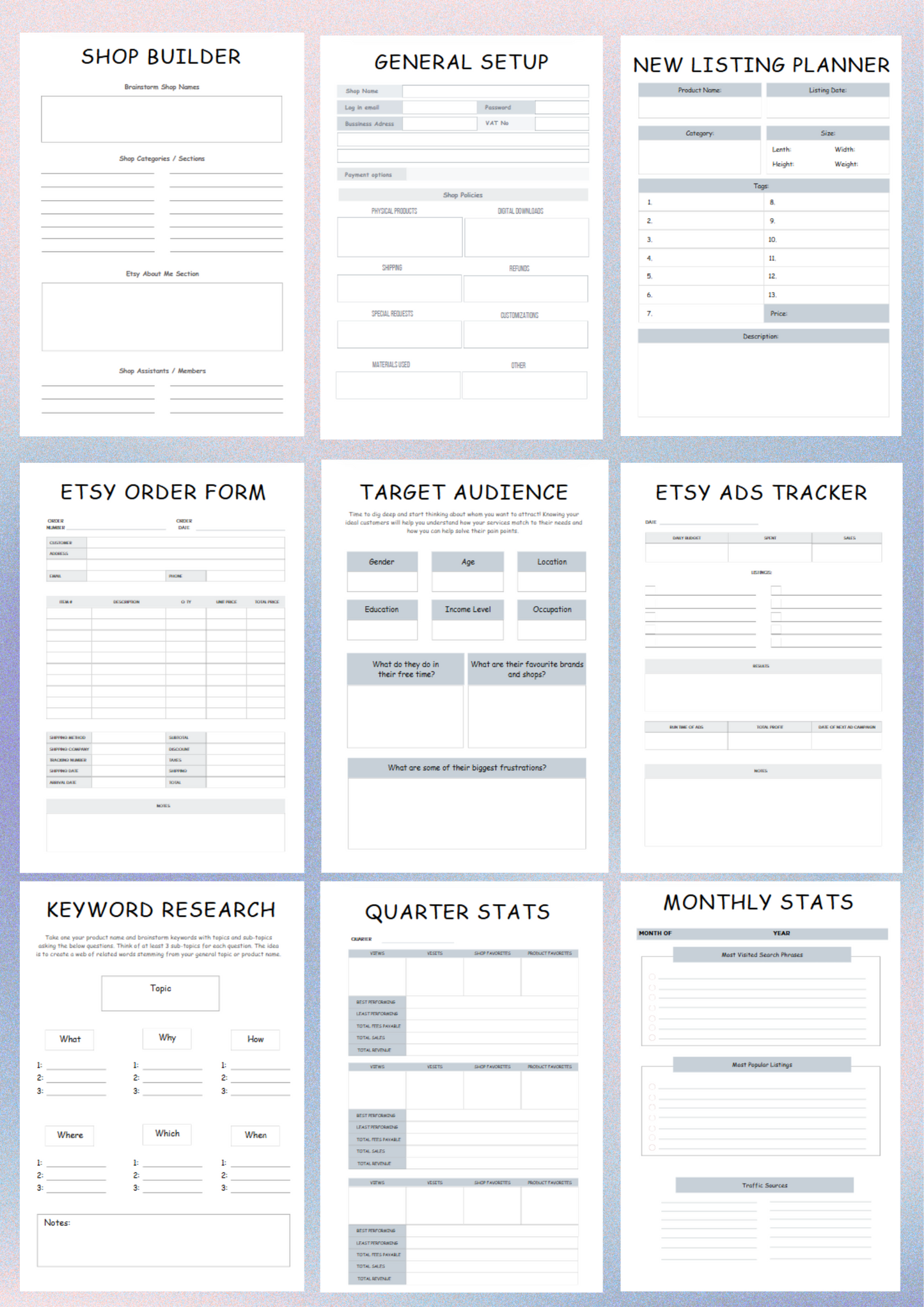 Etsy Shop Planner – Digital Business Organizer