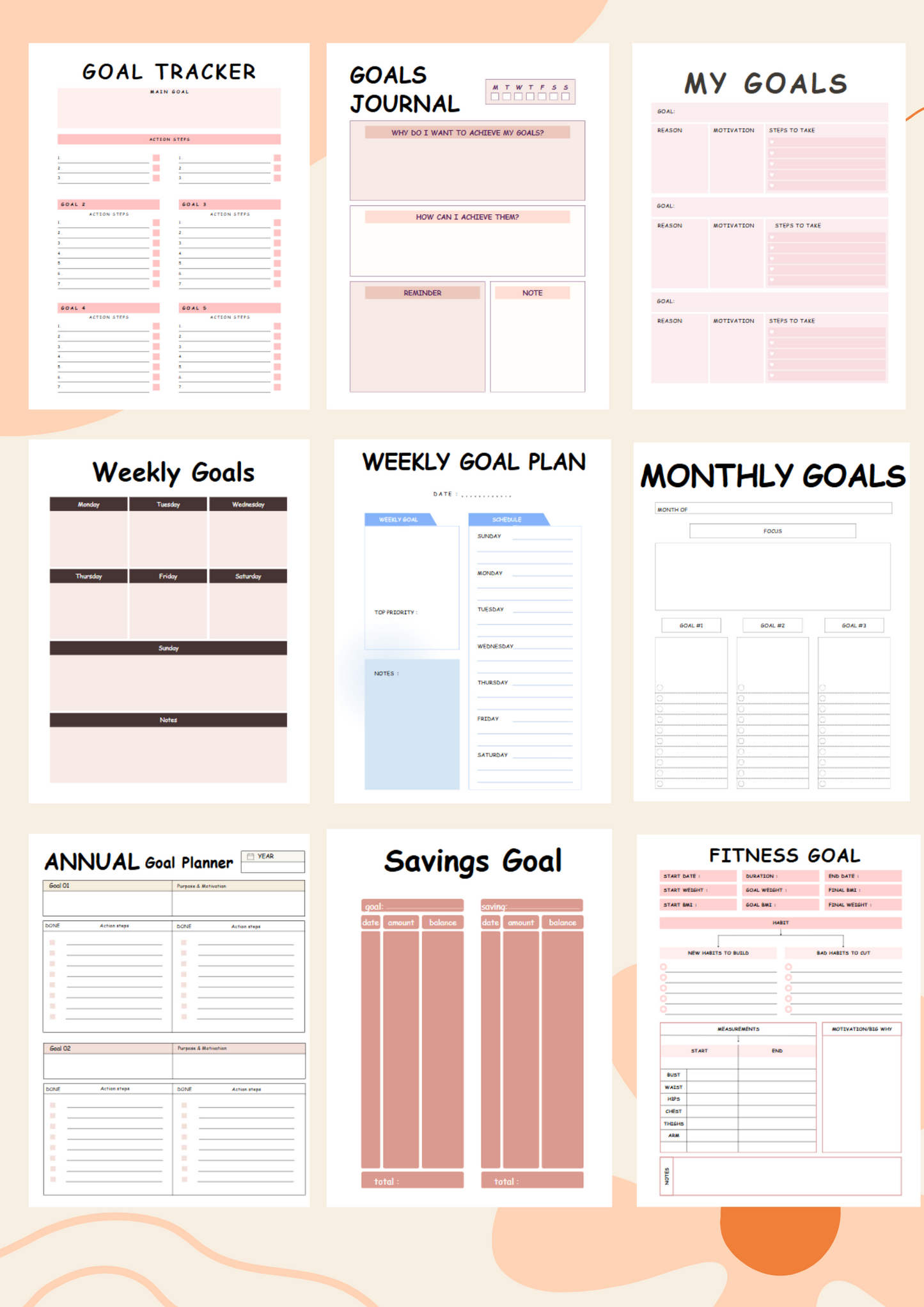 Goal Planner – Digital Vision & Action Workbook