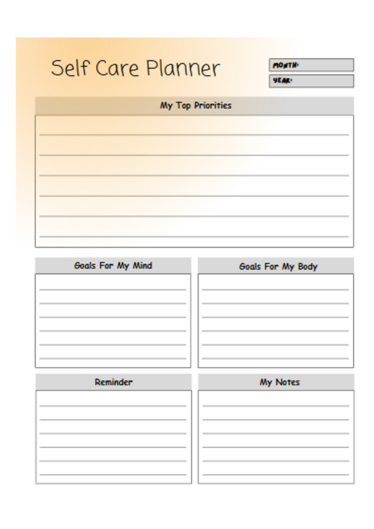 Self-Care Digital Planner